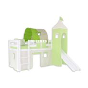 1-piece tunnel for loft and bunk beds - Color:green/beige