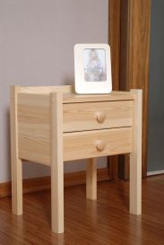 Bedside cabinet solid pine natural wood 003 - Dimensions 52 x 40 x 33 cm (H x W x D)