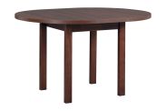 Extendable dining table KIRIL in walnut, dimensions Ø 100/130 (H x D), table top height 32 mm, stable wooden legs, high strength, modern design