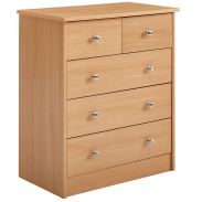 Versatile chest of drawers, color: beech - Dimensions: 70 x 60 x 35 cm (H x W x D), with 5 drawers