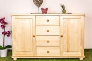 Chest of drawers solid pine natural Junco 173 - Dimensions: 78 x 121 x 42 cm (H x W x D)