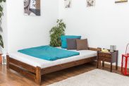 Futon bed / solid wood bed solid pine walnut A9, incl. slatted frame - dimensions 140 x 200 cm