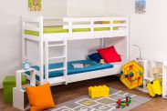 Bunk bed "Easy Premium Line" K17/n, solid white beech wood, lying surface: 90 x 200 cm (W x L), divisible