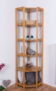 Shelf / corner shelf solid pine solid wood alder Junco 58 - Dimensions: 200 x 71 x 54 cm (H x W x D)