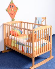 Baby cradle solid pine solid wood alder colors 104, incl. slatted frame - 60 x 120 cm (W x L)