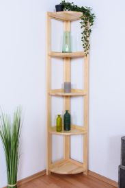 Shelf / corner shelf solid pine natural Junco 60 - Dimensions: 163 x 40 x 30 cm (H x W x D) 