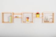 Hanging shelf / wall shelf solid pine natural Junco 285 - Dimensions: 33 x 162 x 20 cm (H x W x D)