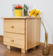 Nightstand solid pine solid wood natural 002 - Dimensions 43 x 43 x 33 cm (H x W x D)