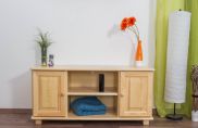 TV cabinet solid pine wood natural 001 - Dimensions 55 x 118 x 47 cm (H x W x D)