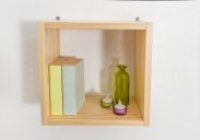 Hanging shelf / wall shelf solid pine natural Junco 291B - 35 x 35 x 20 cm (H x W x D)