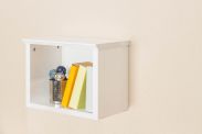 Hanging shelf / wall shelf solid pine white Junco 335 - 30 x 40 x 24 cm (H x W x D)