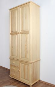 Cabinet solid pine wood wood wood wood wood wood Natural Junco 40 - Measurements: 195 x 84 x 42 cm (H x W x D)