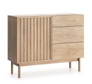 Acrab 01 chest of drawers with 3 drawers, 84 x 106 x 38, push-to-open, for living room and bedroom, suitable for vacuum cleaner motor, 2 compartments, ABS edge protection