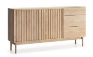 Acrab 02 chest of drawers with push-to-open function, 84 x 159 x 37 cm, 3 drawers, 4 compartments, 2 doors, 2 shelves, Cremona oak, suitable for robot vacuum cleaners