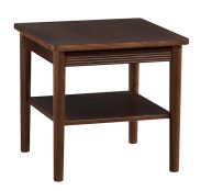 Coffee table / side table Inginele 09 in walnut lacquered, 50 x 52 x 52 cm, with 1 storage compartment for small items, books, magazines, living room