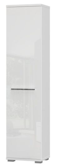 Cabinet Garim 46, Colour: White High Gloss - Measurements: 194 x 46 x 35 cm (H x W x D)