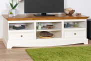 Gyronde 10 TV base cabinet, solid pine wood wood wood wood wood, Colour: White / oak - 53 x 167 x 53 cm (H x W x D)