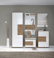 Wardrobe complete set C Manase, 5-piece, color: oak brown / white high gloss