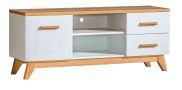 Panduros 05 TV base unit, Colour: White Pine / Brown Oak - Measurements: 56 x 135 x 40 cm (H x W x D)