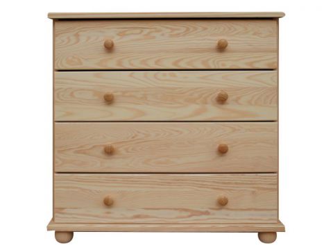 Chest of drawers solid pine natural Junco 138 - Dimensions 82 x 80 x 42 cm (H x W x D)