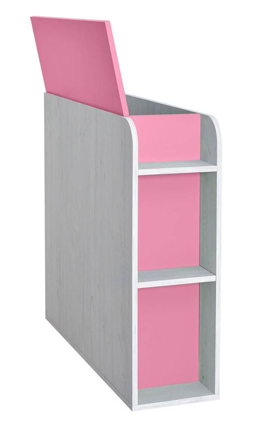 Children's room - Chest Luis 03, Colour: Oak White / Pink - 92 x 30 x 103 cm (H x W x D)