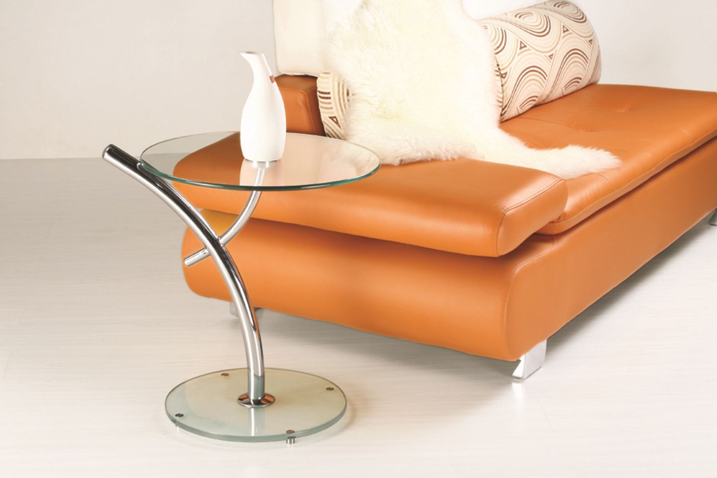 Coffee table Dakoro 73, Colour: Glass / Chrome - Measurements: 58 x 50 x 50 cm (H x W x D)