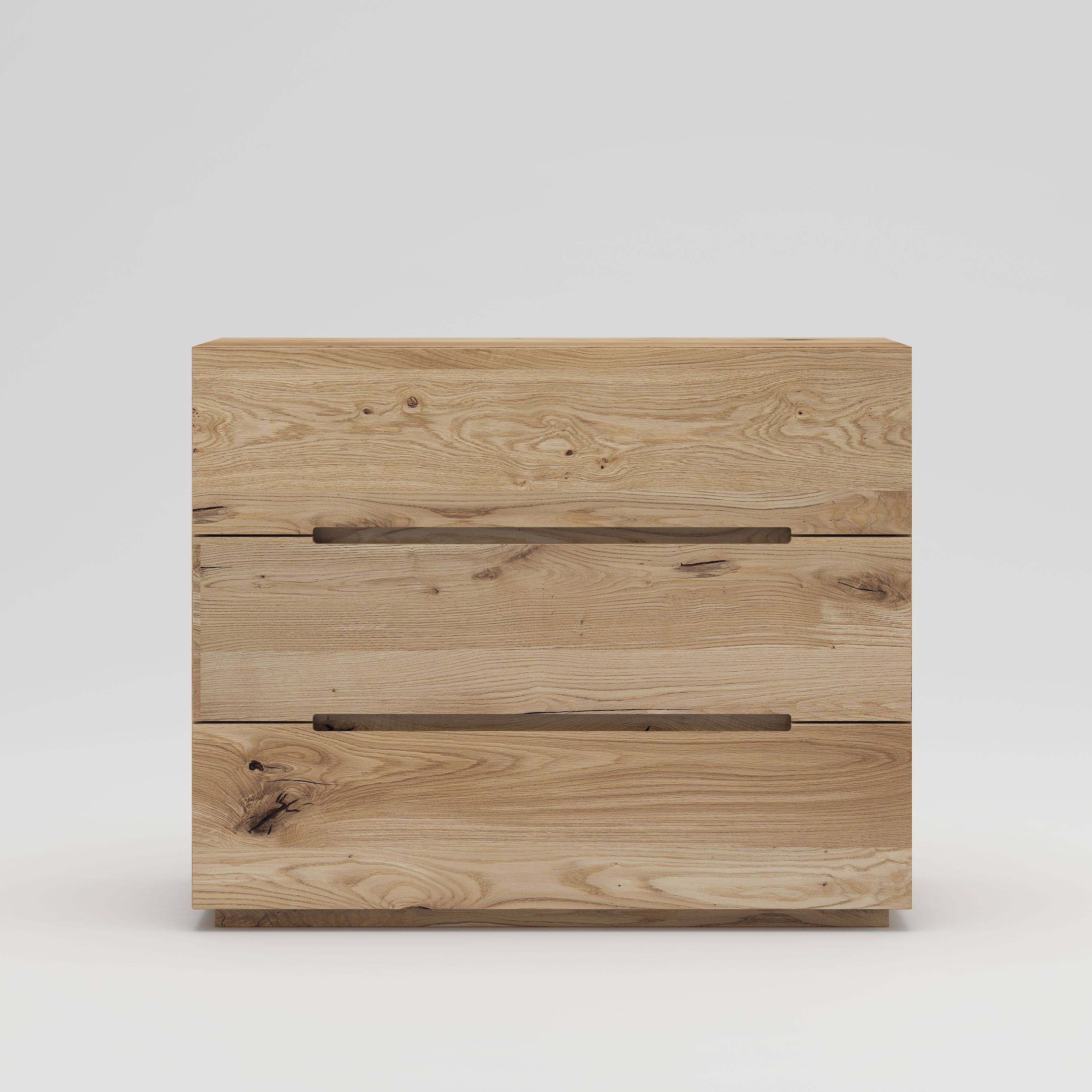 Chest of drawers Arinsal 06 solid oiled oak - Dimensions: 81 x 100 x 42 (H x W x D)