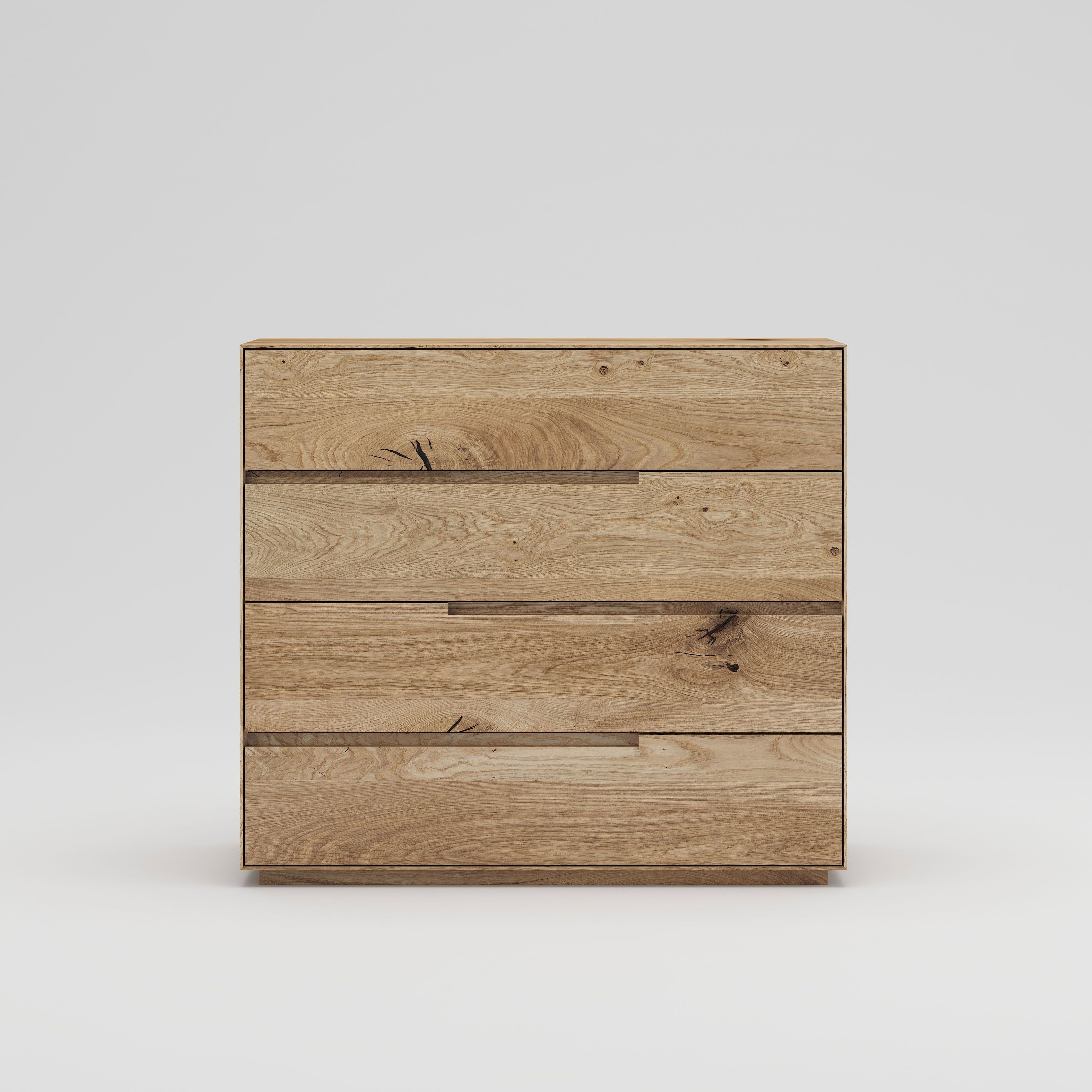 Chest of drawers Canillo 07 solid oiled oak - Dimensions: 91 x 100 x 42 (H x W x D)