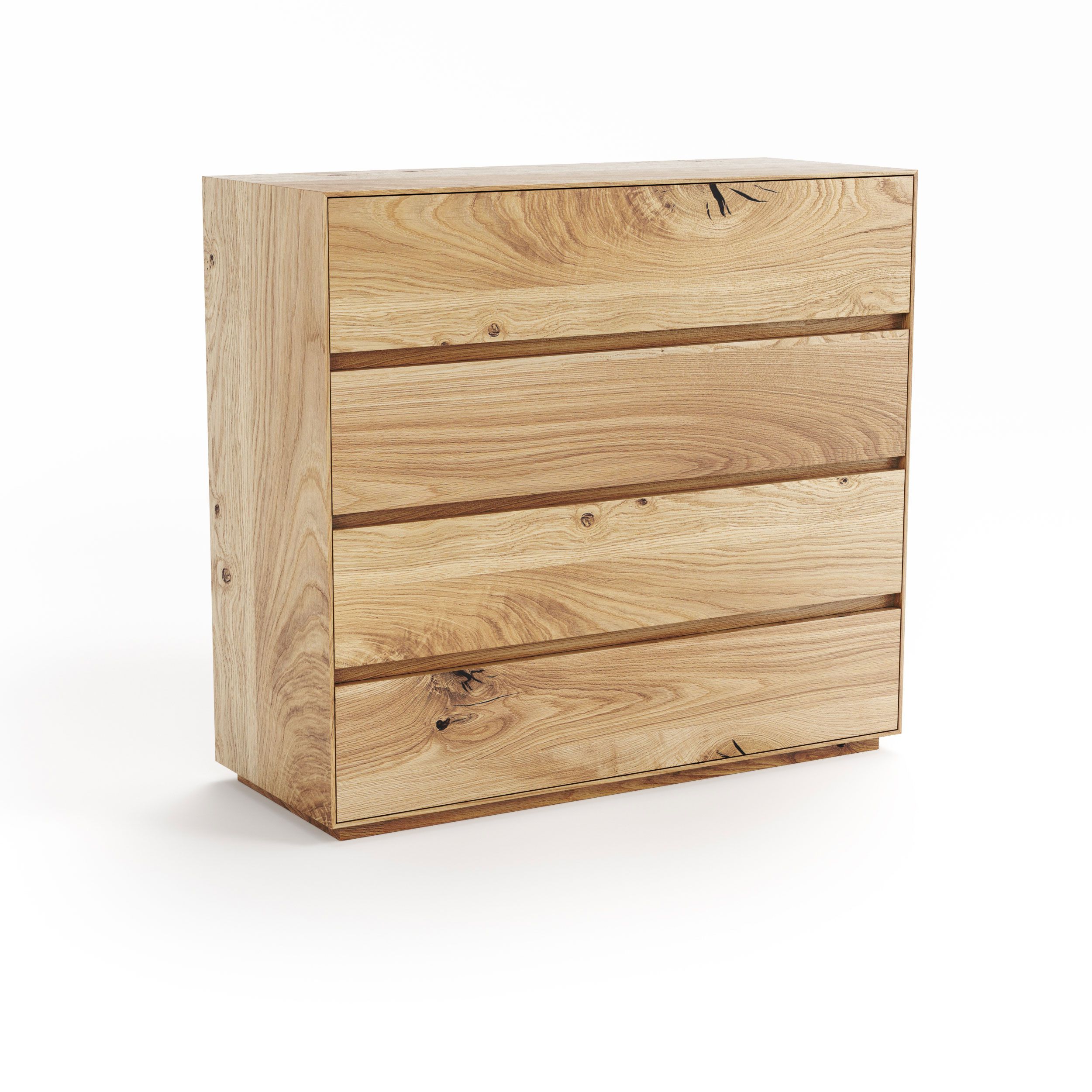 Chest of drawers Canillo 08 solid oiled oak - Dimensions: 91 x 100 x 42 (H x W x D)