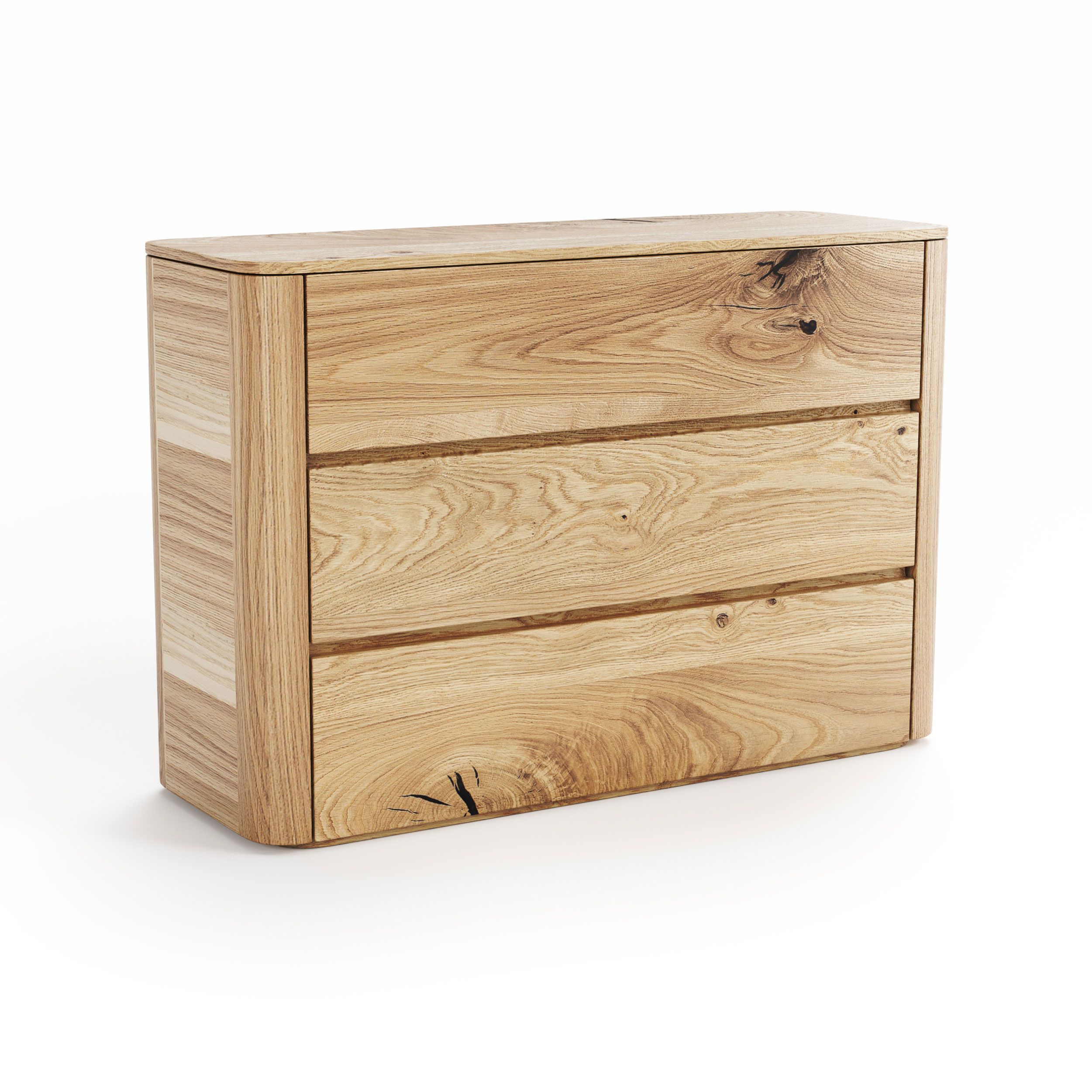 Chest of drawers Massana 05 solid oiled oak - Dimensions: 82 x 120 x 42 (H x W x D)