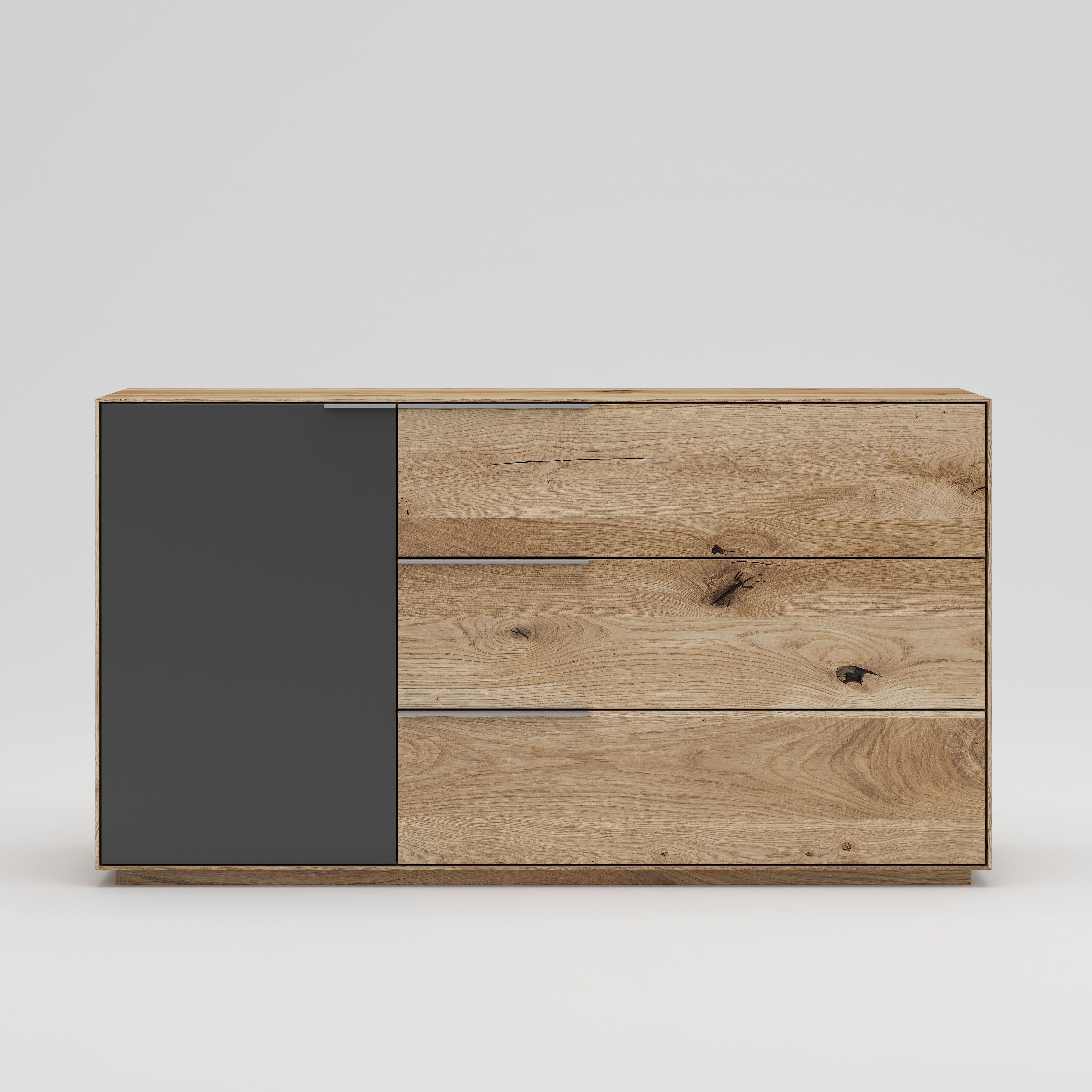 Chest of drawers Ordino 06 solid oiled oak - Dimensions: 82 x 150 x 42 (H x W x D)