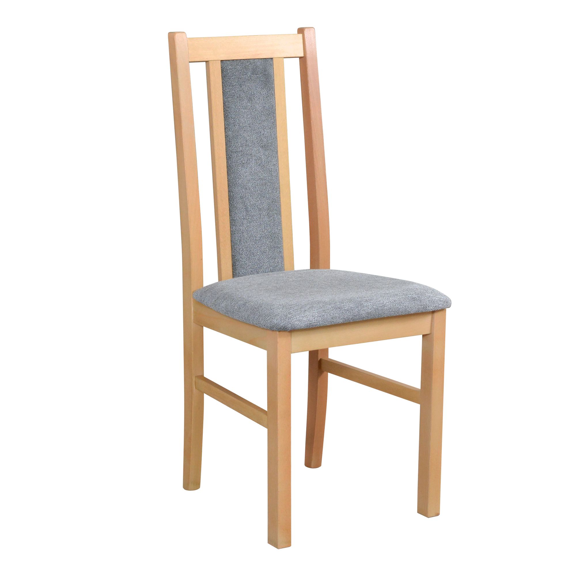 Reversible chair with upholstered seat made of T-25 foam, solid beech wood in oak look, gray upholstery, modern look, durable wood