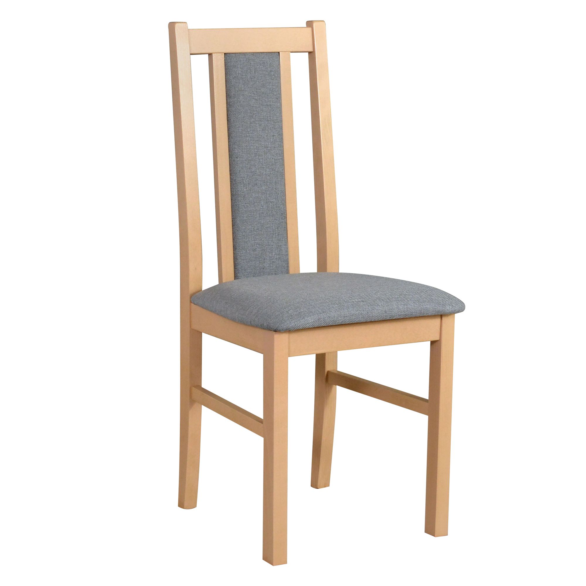 Upholstered dining chair Wenden, classic look, beech wood body colored in oak, fabric cover made of PES, seat height of 47 cm, particularly durable