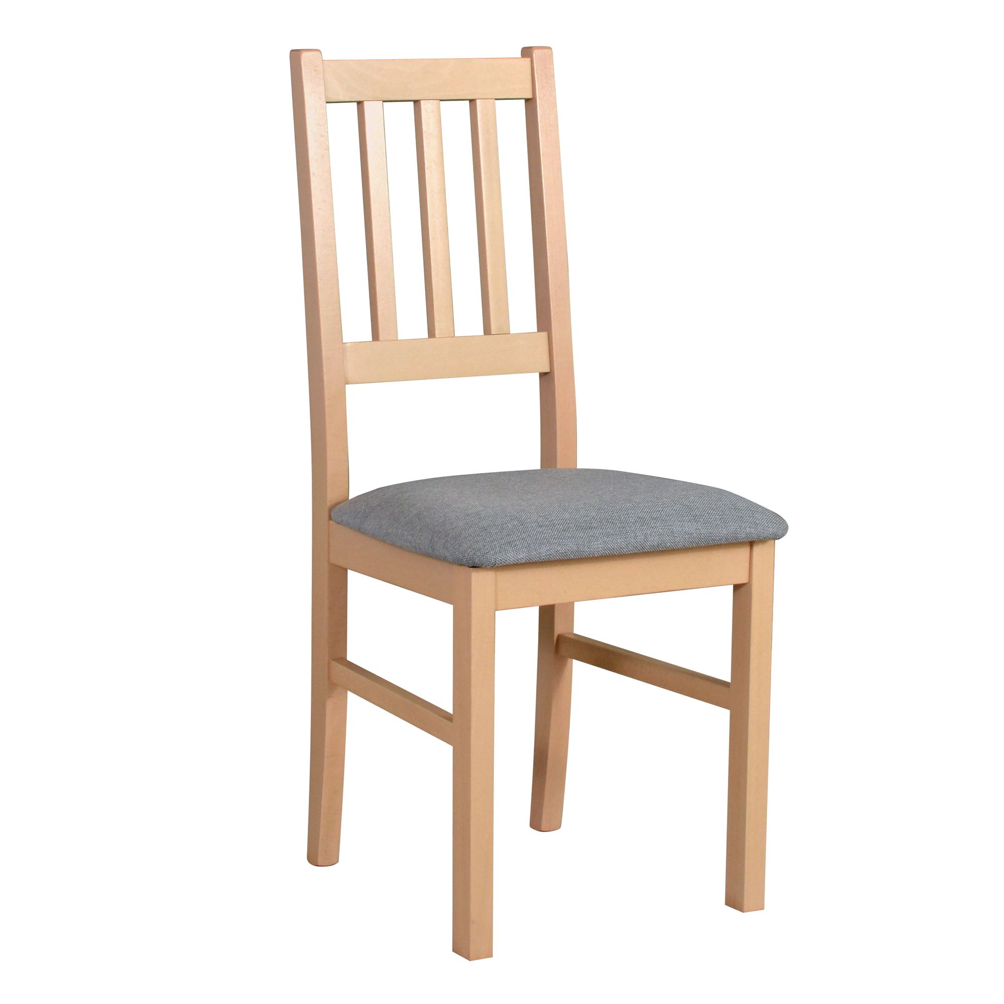 Orenburg dining chair with comfortable upholstery, 47 cm seat height, classic oak look, solid beech wood, seat upholstered with T-25 foam