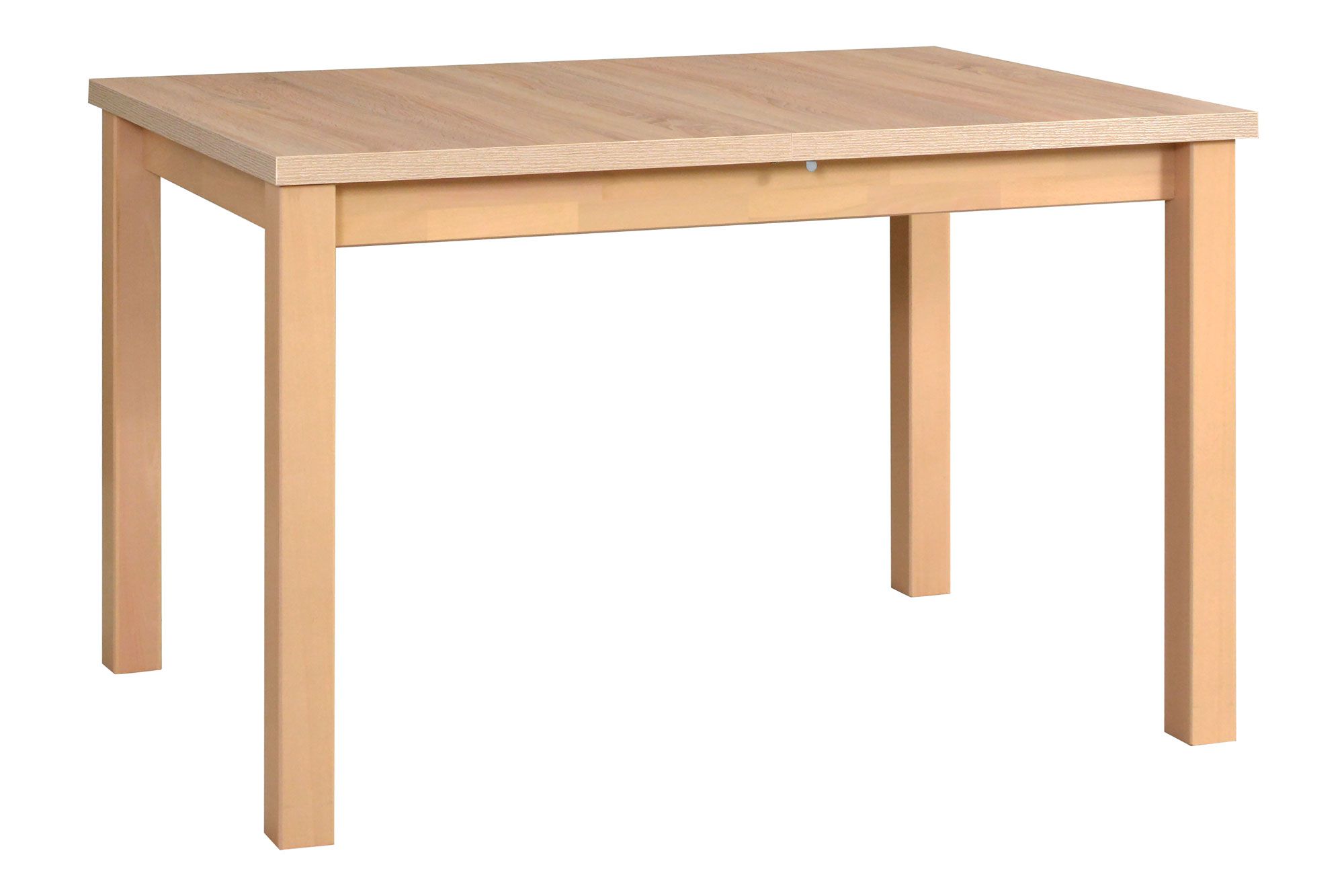 BAIBA dining table in Sonoma oak, dimensions 80 x 120/150 cm (W x D), table top made of scratch-resistant laminate, wooden legs, space for up to 8 people