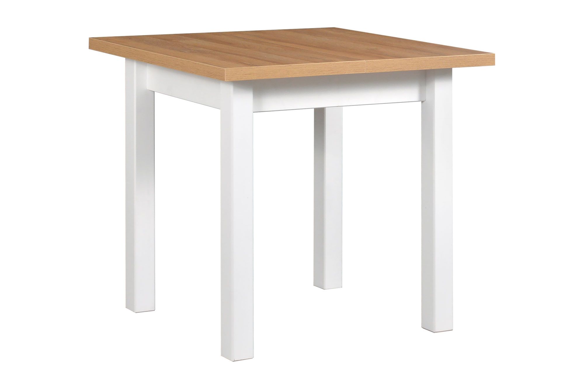 Extendable dining room table LELDE, space-saving table, dimensions 80 x 80/160 cm (W x D), table top height 32 mm, scratch-resistant laminate, wooden legs