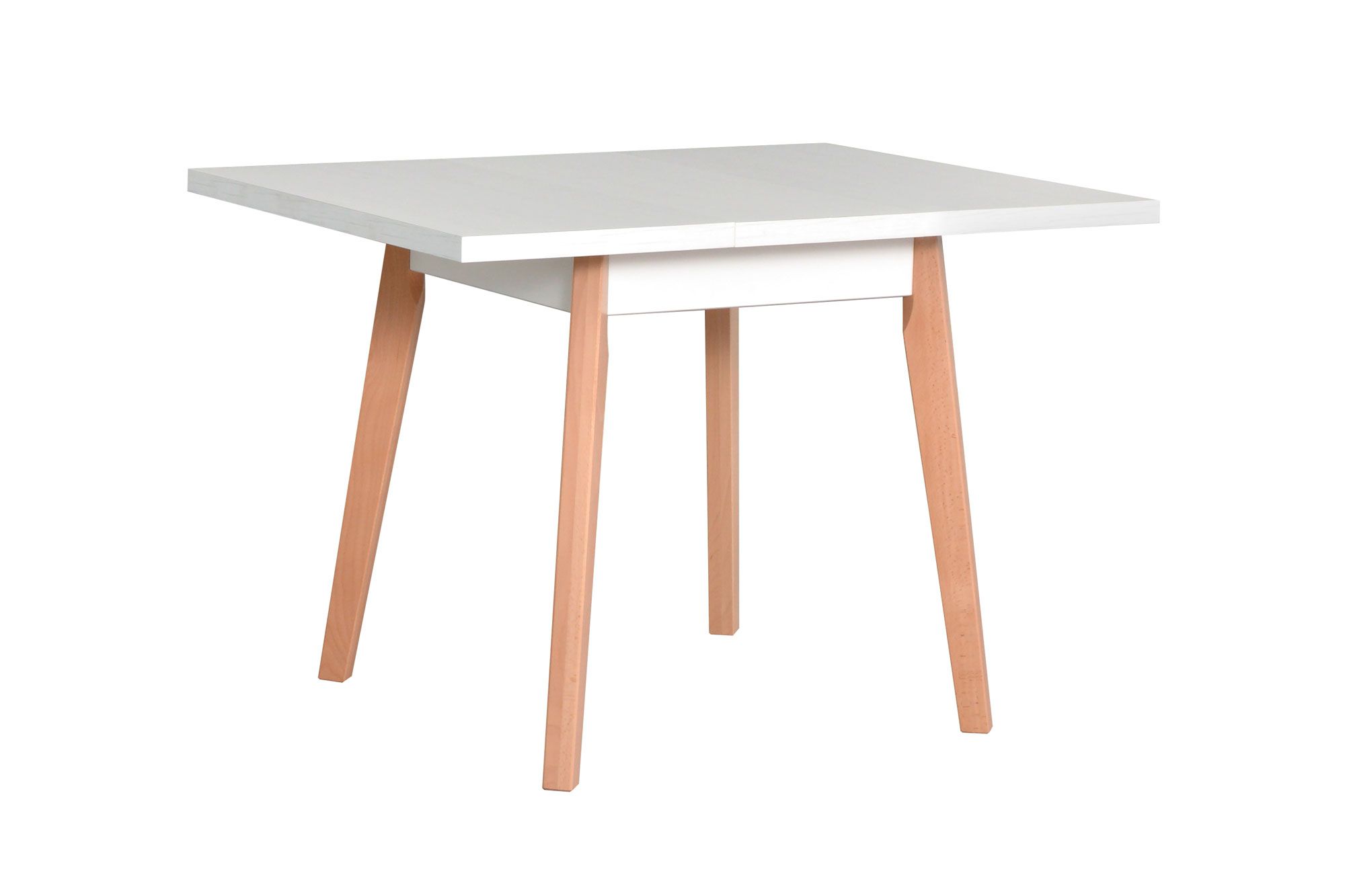 MARTA dining table in white/beech, extendable, dimensions 80 x 80/110 (W x D), easy to combine, very good stability, professional workmanship