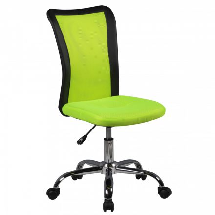 Children's desk chair Apolo 75, color: green / black / chrome, backrest with breathable cover