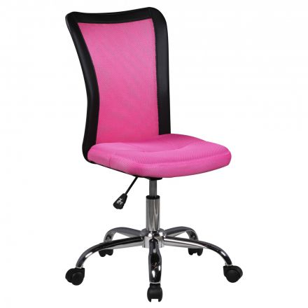 Children's swivel chair Apolo 76, color: pink / black / chrome, suitable from 6-15 years