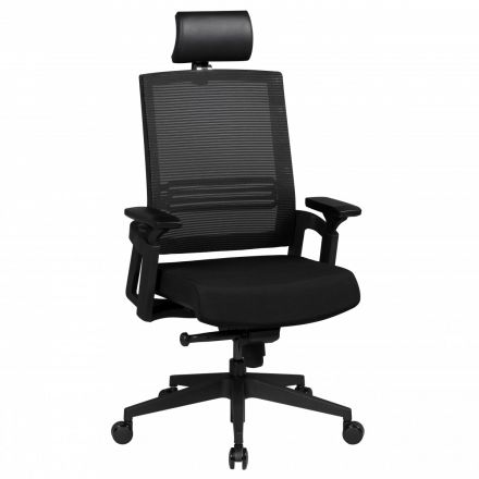 Ergonomic office chair Apolo 78, color: black, with ergonomically shaped mesh backrest