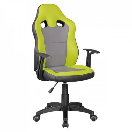 Children's desk chair with mesh cover Apolo 91, color: green / grey / black, 360° rotatable