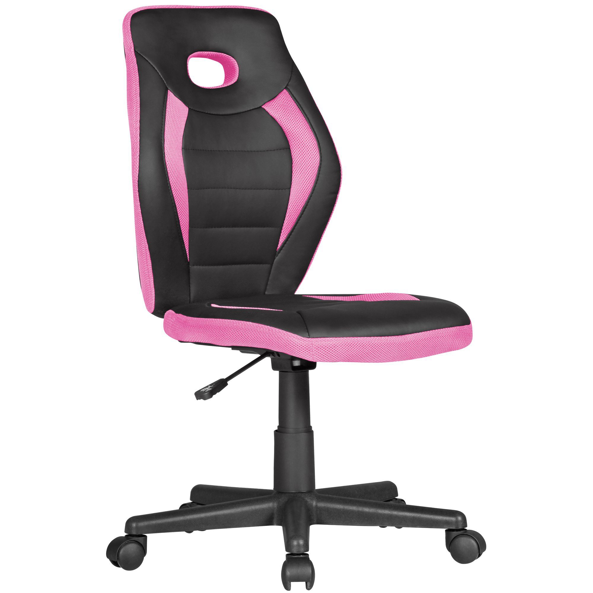 Comfortable youth swivel chair Apolo 96, color: pink / black, with high backrest