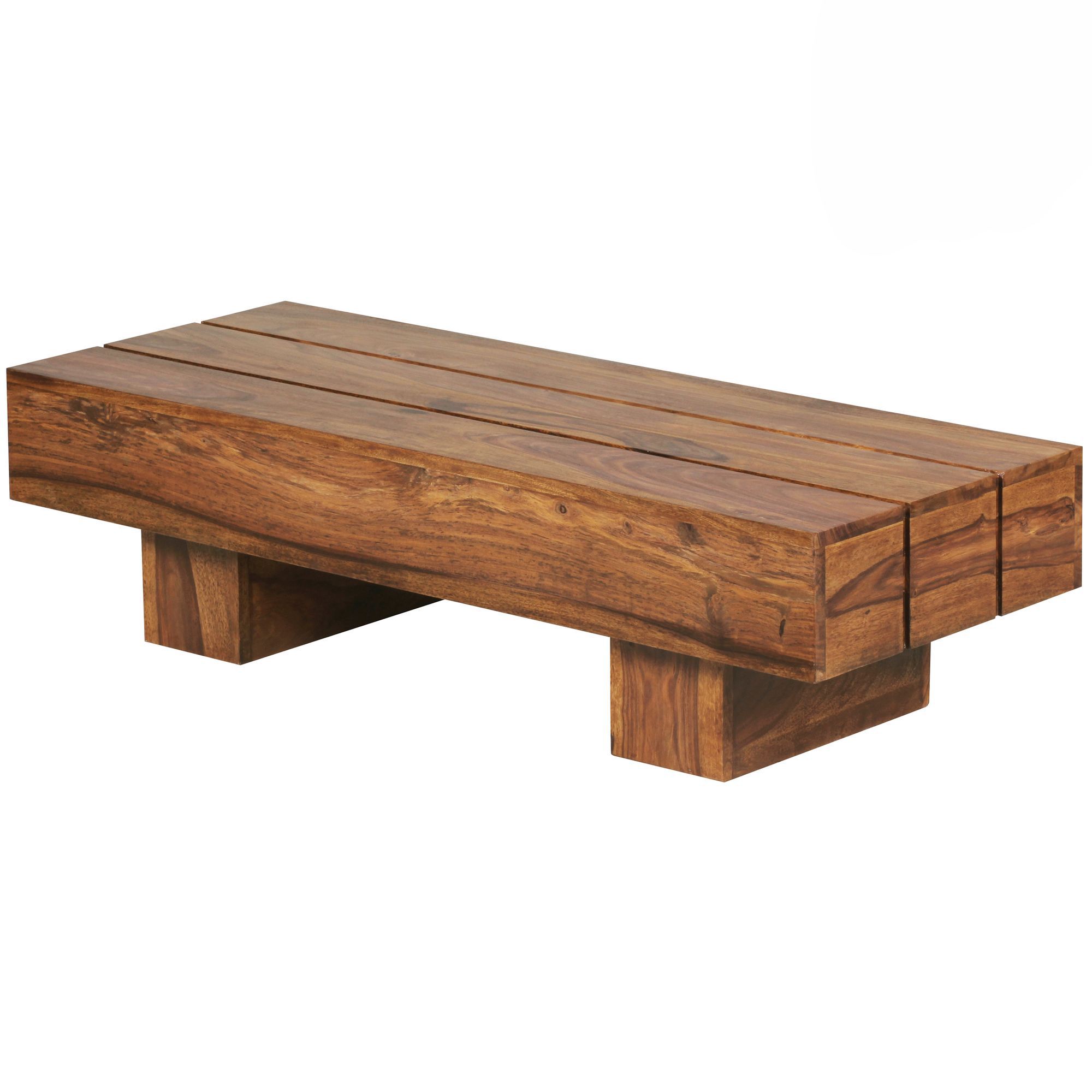 Coffee table made of Sheesham solid wood Apolo 192, Color: Sheesham - Dimensions: 30 x 45 x 120 cm (H x W x D), Handmade each piece a Unicat