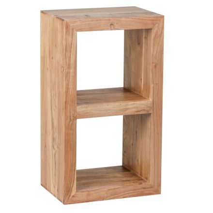 Small shelf made of solid acacia wood, color: acacia - dimensions: 88 x 50 x 35 cm (H x W x D), handmade & with 2 compartments