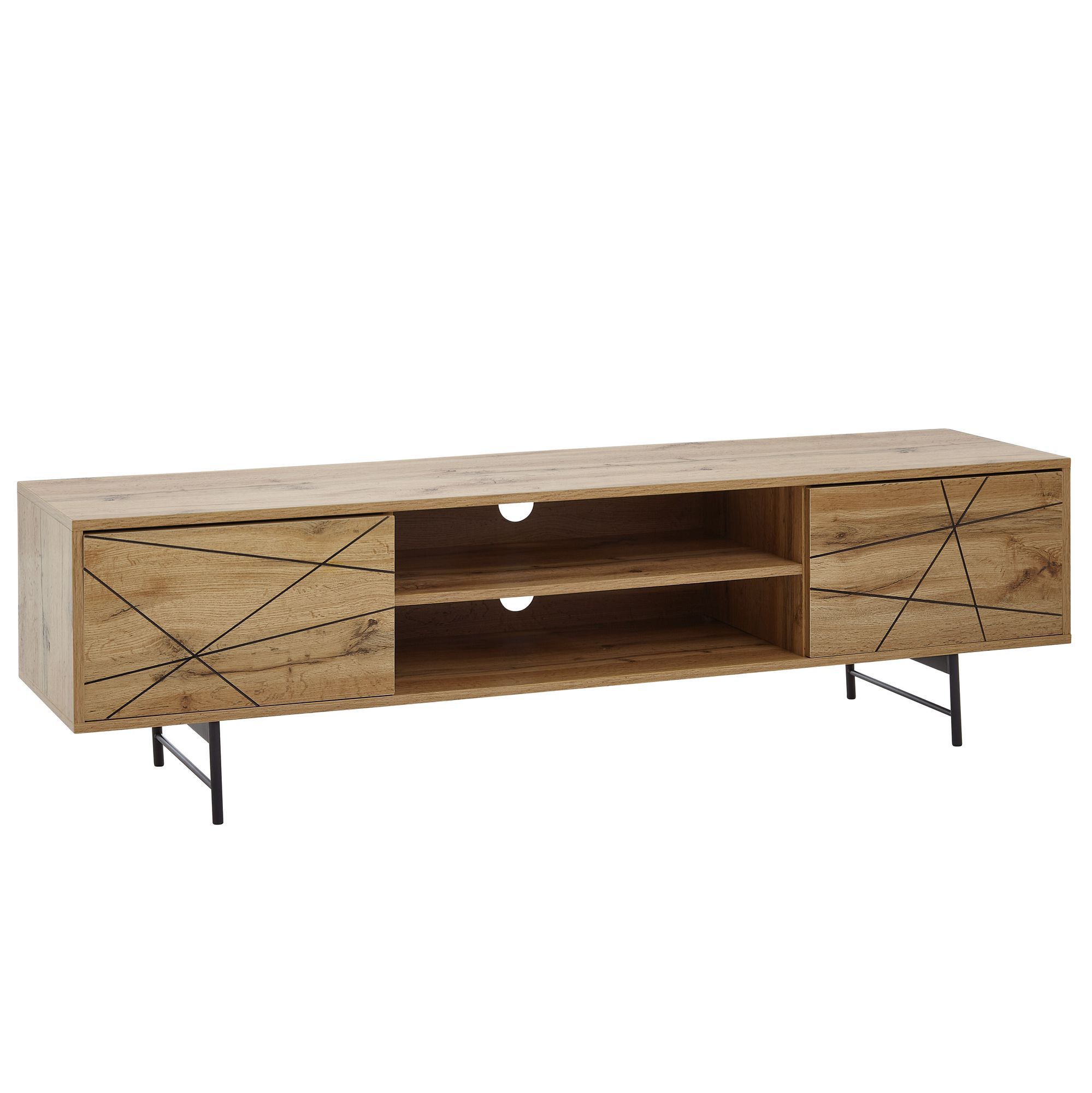 TV cabinet / lowboard, color: oak - Dimensions: 45 x 160 x 40 cm (H x W x D)