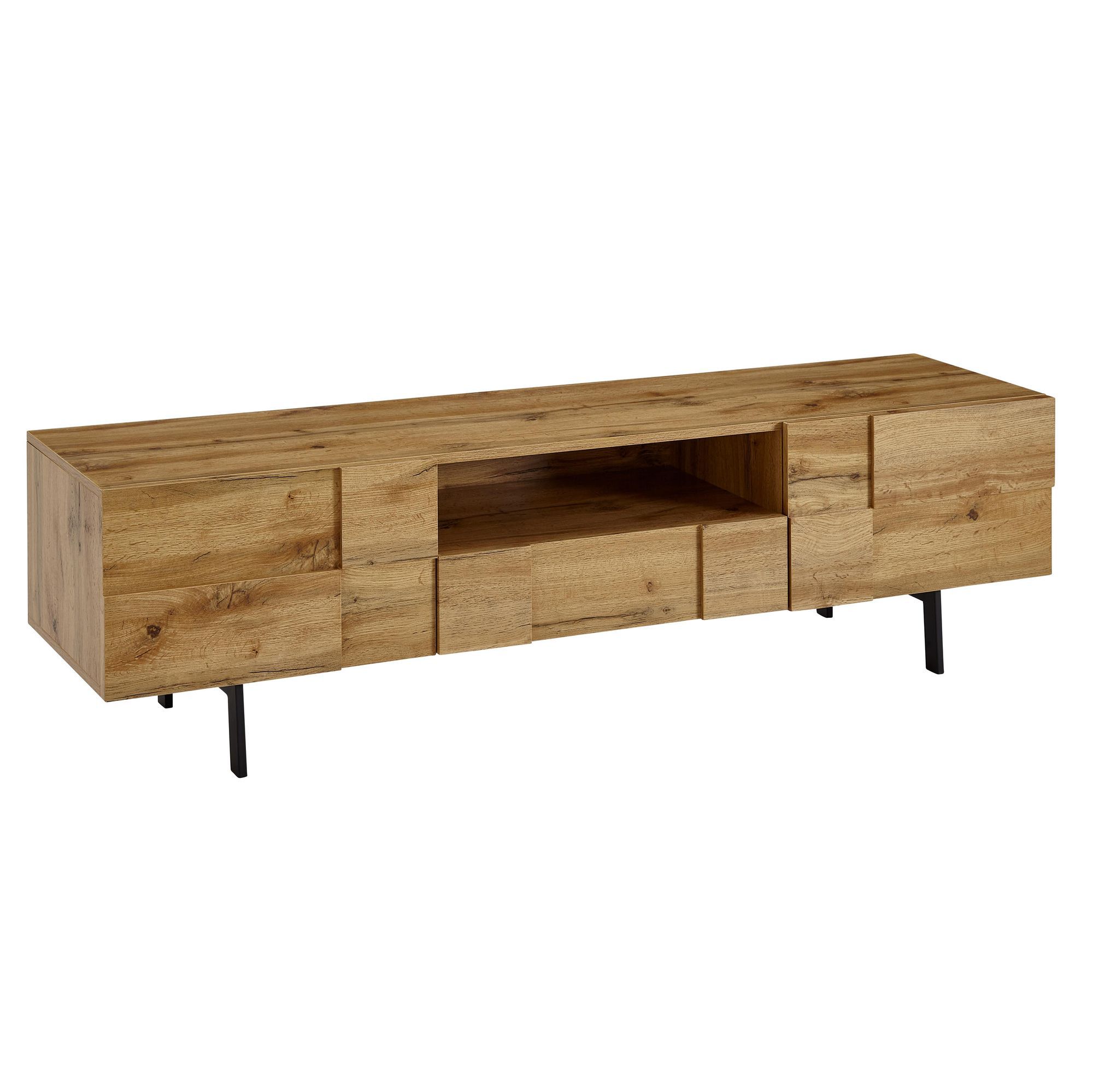 TV cabinet / lowboard, color: oak - Dimensions: 46 x 160 x 43 cm (H x W x D)