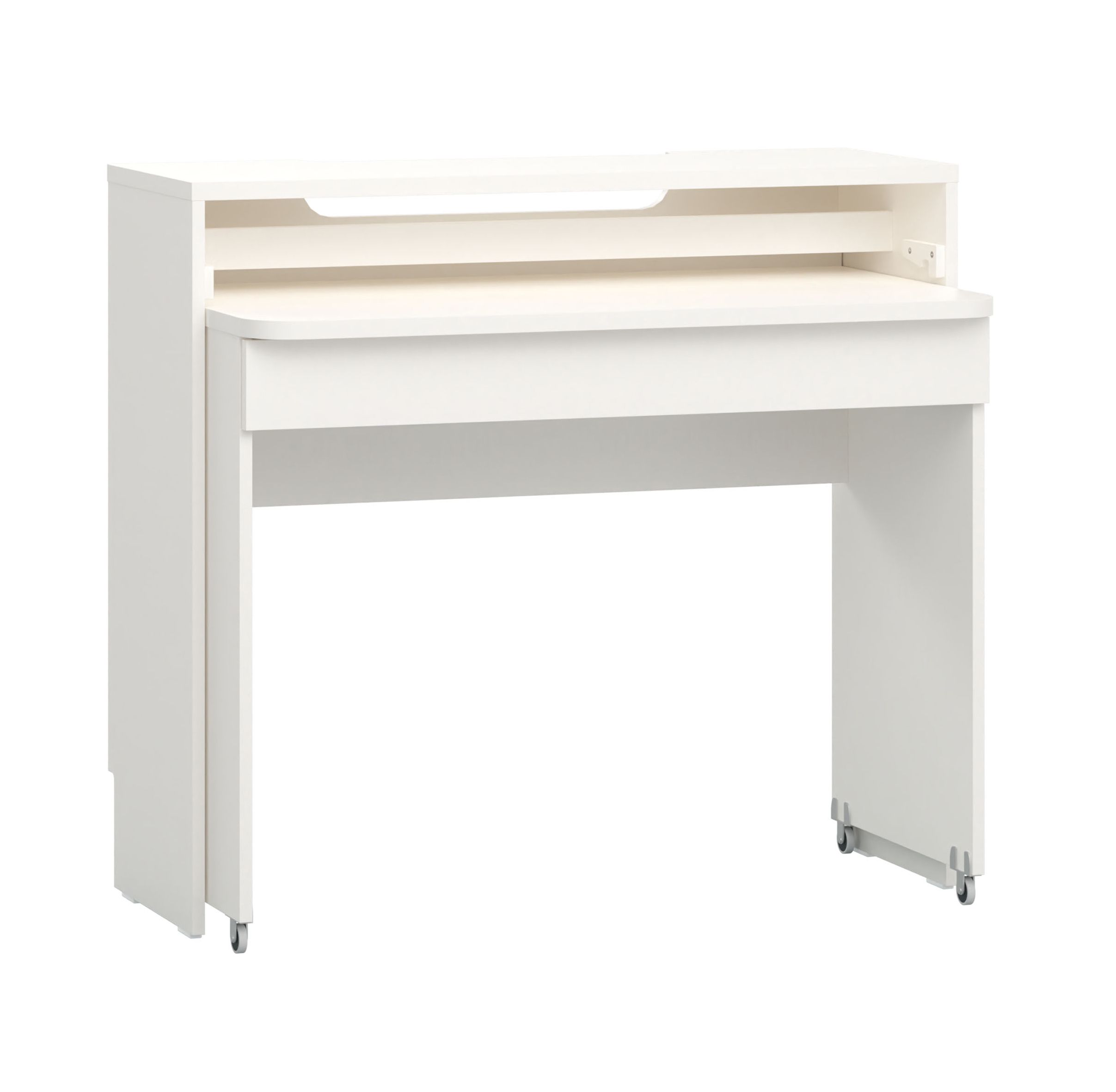 Desk with pull-out keyboard tray Aenna 122, for office, color: white, dimensions: 90 x 100 x 80 cm, very practical and modern design