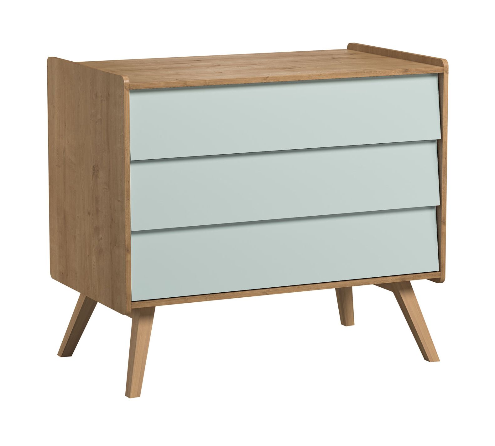 Dresser Jorinde 07, Colour: Oak / Green - Measurements: 90 x 100 x 59 cm (h x w x d)