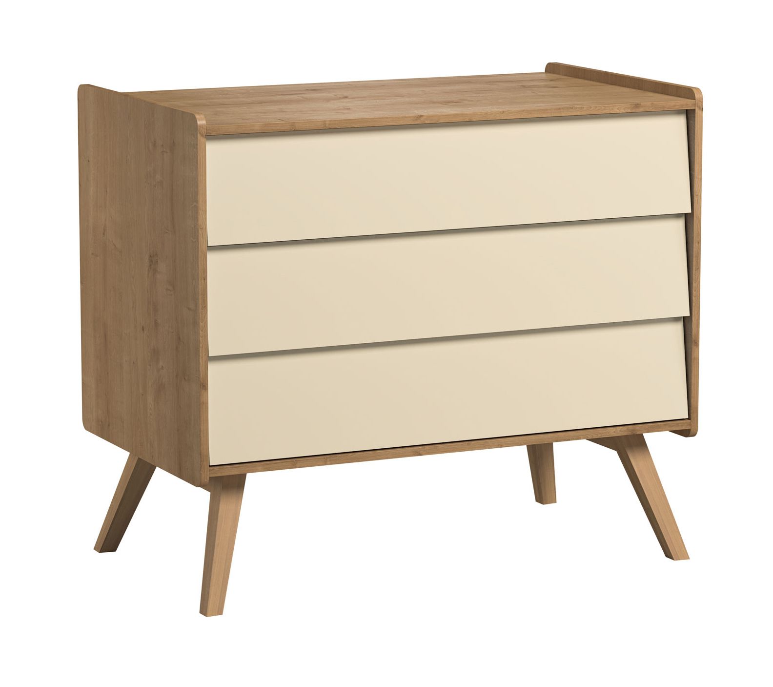 Dresser Jorinde 08, Colour: Oak / Yellow - Measurements: 90 x 100 x 59 cm (h x w x d)