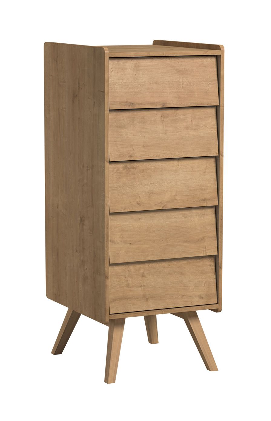 Dresser Jorinde 09, Colour: Oak - Measurements: 128 x 51 x 41 cm (h x w x d)